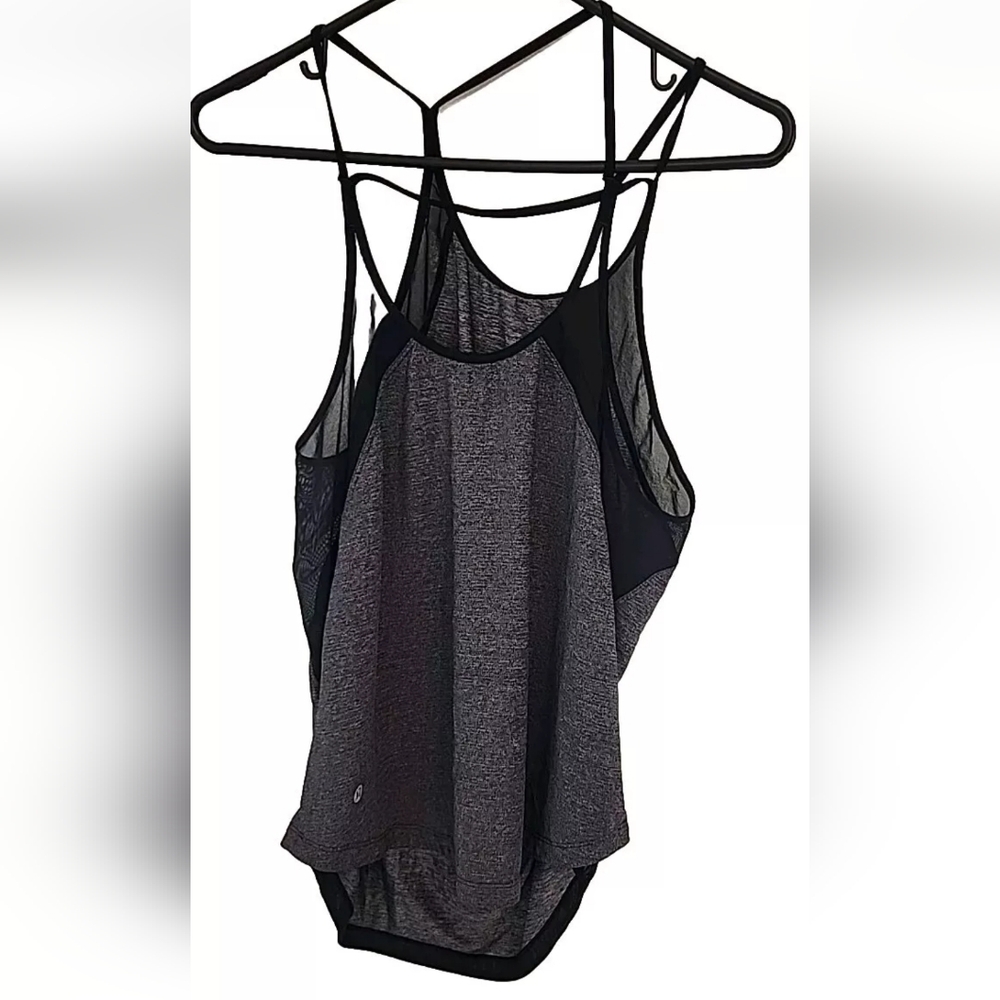 LULULEMON GREY BLACK TANK TOP RACERBACK SIZE 8 WOMENS